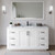 Wyndham WCF292966SWBCMUNSM58 Miranda 66 Inch Single Bathroom Vanity in White, White Carrara Marble Countertop, Undermount Square Sink, Matte Black Trim, 58 Inch Mirror