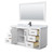 Wyndham WCF292966SWBCMUNSM58 Miranda 66 Inch Single Bathroom Vanity in White, White Carrara Marble Countertop, Undermount Square Sink, Matte Black Trim, 58 Inch Mirror