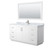 Wyndham WCF292966SWHCMUNSM58 Miranda 66 Inch Single Bathroom Vanity in White, White Carrara Marble Countertop, Undermount Square Sink, Brushed Nickel Trim, 58 Inch Mirror