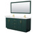 Wyndham WCF292972DGDC2UNSM70 Miranda 72 Inch Double Bathroom Vanity in Green, Carrara Cultured Marble Countertop, Undermount Square Sinks, Brushed Gold Trim, 70 Inch Mirror