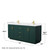 Wyndham WCF292972DGDWCUNSM70 Miranda 72 Inch Double Bathroom Vanity in Green, White Cultured Marble Countertop, Undermount Square Sinks, Brushed Gold Trim, 70 Inch Mirror