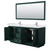 Wyndham WCF292972DGEWCUNSM70 Miranda 72 Inch Double Bathroom Vanity in Green, White Cultured Marble Countertop, Undermount Square Sinks, Brushed Nickel Trim, 70 Inch Mirror