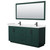 Wyndham WCF292972DGKC2UNSM70 Miranda 72 Inch Double Bathroom Vanity in Green, Carrara Cultured Marble Countertop, Undermount Square Sinks, Matte Black Trim, 70 Inch Mirror