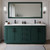 Wyndham WCF292972DGKC2UNSM70 Miranda 72 Inch Double Bathroom Vanity in Green, Carrara Cultured Marble Countertop, Undermount Square Sinks, Matte Black Trim, 70 Inch Mirror