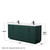 Wyndham WCF292972DGKC2UNSM70 Miranda 72 Inch Double Bathroom Vanity in Green, Carrara Cultured Marble Countertop, Undermount Square Sinks, Matte Black Trim, 70 Inch Mirror