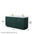 Wyndham WCF292972DGDCMUNSM70 Miranda 72 Inch Double Bathroom Vanity in Green, White Carrara Marble Countertop, Undermount Square Sinks, Brushed Gold Trim, 70 Inch Mirror