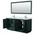 Wyndham WCF292972DGECMUNSM70 Miranda 72 Inch Double Bathroom Vanity in Green, White Carrara Marble Countertop, Undermount Square Sinks, Brushed Nickel Trim, 70 Inch Mirror