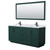 Wyndham WCF292972DGKCMUNSM70 Miranda 72 Inch Double Bathroom Vanity in Green, White Carrara Marble Countertop, Undermount Square Sinks, Matte Black Trim, 70 Inch Mirror