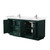 Wyndham WCF292972DGEC2UNSMXX Miranda 72 Inch Double Bathroom Vanity in Green, Carrara Cultured Marble Countertop, Undermount Square Sinks, Brushed Nickel Trim