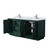 Wyndham WCF292972DGECMUNSMXX Miranda 72 Inch Double Bathroom Vanity in Green, White Carrara Marble Countertop, Undermount Square Sinks, Brushed Nickel Trim