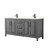 Wyndham WCV252572DGBC2UNSMXX Daria 72 Inch Double Bathroom Vanity in Dark Gray, Carrara Cultured Marble Countertop, Undermount Square Sinks, Matte Black Trim