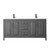 Wyndham WCV252572DGBWCUNSMXX Daria 72 Inch Double Bathroom Vanity in Dark Gray, White Cultured Marble Countertop, Undermount Square Sinks, Matte Black Trim