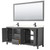 Wyndham WCV252572DGBC2UNSM70 Daria 72 Inch Double Bathroom Vanity in Dark Gray, Carrara Cultured Marble Countertop, Undermount Square Sinks, Matte Black Trim, 70 Inch Mirror