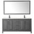 Wyndham WCV252572DGBC2UNSM70 Daria 72 Inch Double Bathroom Vanity in Dark Gray, Carrara Cultured Marble Countertop, Undermount Square Sinks, Matte Black Trim, 70 Inch Mirror