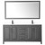 Wyndham WCV252572DGBWCUNSM70 Daria 72 Inch Double Bathroom Vanity in Dark Gray, White Cultured Marble Countertop, Undermount Square Sinks, Matte Black Trim, 70 Inch Mirror