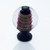 JVJ Oil Rubbed Bronze 30 mm (1 3/16") Round Glass Door Knob - Clear With Twisted Red on Gold - 47520