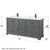 Wyndham WCS202072DGBWCUNSM70 Deborah 72 Inch Double Bathroom Vanity in Dark Gray, White Cultured Marble Countertop, Undermount Square Sinks, Matte Black Trim, 70 Inch Mirror