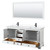 Wyndham WCS202072DWBWCUNSM70 Deborah 72 Inch Double Bathroom Vanity in White, White Cultured Marble Countertop, Undermount Square Sinks, Matte Black Trim, 70 Inch Mirror