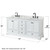 Wyndham WCS202072DWBCMUNSM70 Deborah 72 Inch Double Bathroom Vanity in White, White Carrara Marble Countertop, Undermount Square Sinks, Matte Black Trim, 70 Inch Mirror