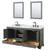 Wyndham WCS202072DGBCMUNSM24 Deborah 72 Inch Double Bathroom Vanity in Dark Gray, White Carrara Marble Countertop, Undermount Square Sinks, Matte Black Trim, 24 Inch Mirrors