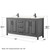 Wyndham WCV252572DGBC2UNSMED Daria 72 Inch Double Bathroom Vanity in Dark Gray, Carrara Cultured Marble Countertop, Undermount Square Sinks, Matte Black Trim, Medicine Cabinets