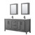 Wyndham WCV252572DGBWCUNSMED Daria 72 Inch Double Bathroom Vanity in Dark Gray, White Cultured Marble Countertop, Undermount Square Sinks, Matte Black Trim, Medicine Cabinets