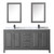 Wyndham WCV252572DGBCMUNSMED Daria 72 Inch Double Bathroom Vanity in Dark Gray, White Carrara Marble Countertop, Undermount Square Sinks, Matte Black Trim, Medicine Cabinets