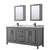 Wyndham WCV252572DGBCMUNSMED Daria 72 Inch Double Bathroom Vanity in Dark Gray, White Carrara Marble Countertop, Undermount Square Sinks, Matte Black Trim, Medicine Cabinets