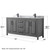 Wyndham WCV252572DGBCMUNSMED Daria 72 Inch Double Bathroom Vanity in Dark Gray, White Carrara Marble Countertop, Undermount Square Sinks, Matte Black Trim, Medicine Cabinets