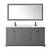 Wyndham WCV232372DGBWCUNSM70 Avery 72 Inch Double Bathroom Vanity in Dark Gray, White Cultured Marble Countertop, Undermount Square Sinks, Matte Black Trim, 70 Inch Mirror