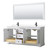 Wyndham WCV232372DWBWCUNSM70 Avery 72 Inch Double Bathroom Vanity in White, White Cultured Marble Countertop, Undermount Square Sinks, Matte Black Trim, 70 Inch Mirror