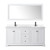Wyndham WCV232372DWBWCUNSM70 Avery 72 Inch Double Bathroom Vanity in White, White Cultured Marble Countertop, Undermount Square Sinks, Matte Black Trim, 70 Inch Mirror