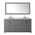 Wyndham WCV232372DGBCMUNOM70 Avery 72 Inch Double Bathroom Vanity in Dark Gray, White Carrara Marble Countertop, Undermount Oval Sinks, Matte Black Trim, 70 Inch Mirror