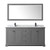 Wyndham WCV232372DGBCMUNSM70 Avery 72 Inch Double Bathroom Vanity in Dark Gray, White Carrara Marble Countertop, Undermount Square Sinks, Matte Black Trim, 70 Inch Mirror