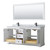 Wyndham WCV232372DWBCMUNSM70 Avery 72 Inch Double Bathroom Vanity in White, White Carrara Marble Countertop, Undermount Square Sinks, Matte Black Trim, 70 Inch Mirror