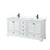 Wyndham WCS202072DWBWCUNSMXX Deborah 72 Inch Double Bathroom Vanity in White, White Cultured Marble Countertop, Undermount Square Sinks, Matte Black Trim