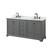 Wyndham WCS202072DGBCMUNOMXX Deborah 72 Inch Double Bathroom Vanity in Dark Gray, White Carrara Marble Countertop, Undermount Oval Sinks, Matte Black Trim