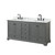 Wyndham WCS202072DGBCMUNSMXX Deborah 72 Inch Double Bathroom Vanity in Dark Gray, White Carrara Marble Countertop, Undermount Square Sinks, Matte Black Trim