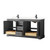 Wyndham WCV232372DGBC2UNSMXX Avery 72 Inch Double Bathroom Vanity in Dark Gray, Carrara Cultured Marble Countertop, Undermount Square Sinks, Matte Black Trim