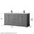 Wyndham WCV232372DGBWCUNSMXX Avery 72 Inch Double Bathroom Vanity in Dark Gray, White Cultured Marble Countertop, Undermount Square Sinks, Matte Black Trim