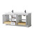 Wyndham WCV232372DWBWCUNSMXX Avery 72 Inch Double Bathroom Vanity in White, White Cultured Marble Countertop, Undermount Square Sinks, Matte Black Trim