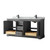 Wyndham WCV232372DGBCMUNSMXX Avery 72 Inch Double Bathroom Vanity in Dark Gray, White Carrara Marble Countertop, Undermount Square Sinks, Matte Black Trim