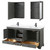 Wyndham WCS202072DGBWCUNSMED Deborah 72 Inch Double Bathroom Vanity in Dark Gray, White Cultured Marble Countertop, Undermount Square Sinks, Matte Black Trim, Medicine Cabinets