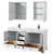 Wyndham WCS202072DWBC2UNSMED Deborah 72 Inch Double Bathroom Vanity in White, Carrara Cultured Marble Countertop, Undermount Square Sinks, Matte Black Trim, Medicine Cabinets