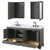 Wyndham WCS202072DGBCMUNSMED Deborah 72 Inch Double Bathroom Vanity in Dark Gray, White Carrara Marble Countertop, Undermount Square Sinks, Matte Black Trim, Medicine Cabinets