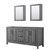 Wyndham WCV252572DGBCXSXXMED Daria 72 Inch Double Bathroom Vanity in Dark Gray, No Countertop, No Sink, Matte Black Trim, Medicine Cabinets