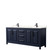 Wyndham WCV252580DBBC2UNSMXX Daria 80 Inch Double Bathroom Vanity in Dark Blue, Carrara Cultured Marble Countertop, Undermount Square Sinks, Matte Black Trim