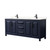 Wyndham WCV252580DBBC2UNSMXX Daria 80 Inch Double Bathroom Vanity in Dark Blue, Carrara Cultured Marble Countertop, Undermount Square Sinks, Matte Black Trim