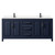 Wyndham WCV252580DBBC2UNSMXX Daria 80 Inch Double Bathroom Vanity in Dark Blue, Carrara Cultured Marble Countertop, Undermount Square Sinks, Matte Black Trim
