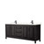 Wyndham WCV252580DEBC2UNSMXX Daria 80 Inch Double Bathroom Vanity in Dark Espresso, Carrara Cultured Marble Countertop, Undermount Square Sinks, Matte Black Trim